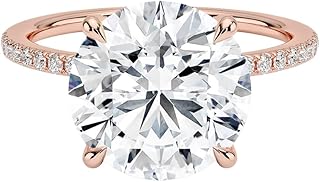 IGI Certified 1-5 Ct Round Cut Lab Grown Diamond Ring – 10K/14K/18K Solid Gold, 925 Sterling Silver & 950 Platinum | Hidden Halo Engagement Ring for Women