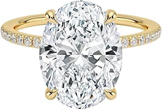 IGI Certified 1-5 Ct Oval Cut Lab Grown Diamond Ring – 10K/14K/18K Solid Gold, 925 Sterling Silver & 950 Platinum | Hidden Halo Engagement Ring for Women