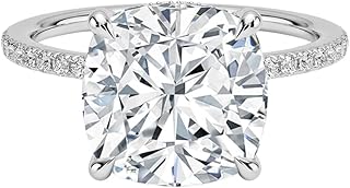 IGI Certified 1-5 Ct Cushion Cut Lab Grown Diamond Ring – 10K/14K/18K Solid Gold, 925 Sterling Silver & 950 Platinum | Hidden Halo Engagement Ring for Women