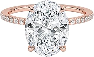 IGI Certified 1-5 Ct Oval Cut Lab Grown Diamond Ring – 10K/14K/18K Solid Gold, 925 Sterling Silver & 950 Platinum | Hidden Halo Engagement Ring for Women