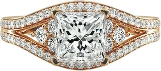1-5 Carat IGI Certified Princess Lab Grown Diamond in VVS1-VVS2 Clarity, E-F Color Double Pave Diamond in 10K 14K 18K Solid Gold Ring for Women, A Sign of your Love.