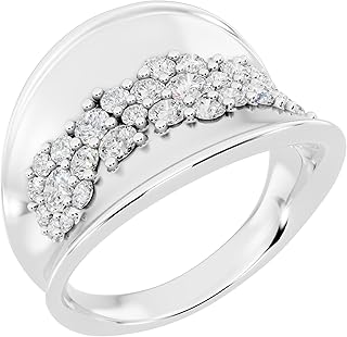 Dazzlingrock Collection 1.18 Ctw Round Lab Grown White Diamond Classic Wide Engagement Ring for Women in Real Solid Gold