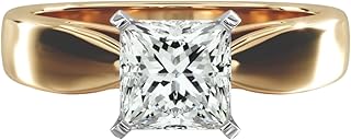 1-5 Carat IGI Certified Radiant Lab Grown Diamond in VVS1-VVS2 Clarity, E-F Color Rounded Cathedral in 10K 14K 18K Solid Gold Ring for Women, A Sign of your Love.