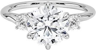 3 Carat IGI Certified Lab Grown Diamond Ring, VVS1-2 E-F Colour Clarity, Delilah Three Stone Engagement Ring 10K 14K 18K Solid Gold, A Gift for Her.