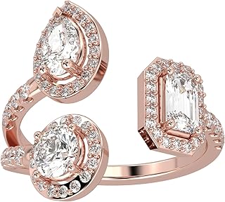 1.66 CT Multi Shape Lab Grown Diamond 3 Stone Halo Gap Engagement Ring In 14k Gold Plated For Women's (GH Color & VS Clarity)