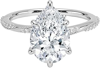 1–5 Carat Lab Grown Diamond Ring VVS2 10K 14K 18K Solid Gold & 925 Sterling Silver Engagement Ring Hidden Accent Halo Wedding Bridal Anniversary Christmas Gift for Women(IGI Certified)
