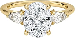 2 CT IGI Certified Lab Grown Diamond Ring 10K 14K 18K Solid Gold Petal Pear Three Stone Lab Grown Diamond Engagement Ring Christmas Gift For Women