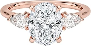 1-5 CT IGI Certified Lab Grown Diamond Engagement Ring 10K 14K 18K Solid Gold Petal Pear Three Stone Lab Grown Diamond Ring Christmas Gift For Women