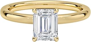 1 Ct IGI Certified Lab Grown Diamond Ring 10K 14K 18K Solid Gold Secret Halo 2mm Lab Grown Diamond Engagement Ring Christmas gift for Women (E-F Color, VVS2 Clarity)