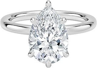 2.5 Ct IGI Certified Lab Grown Diamond Ring 10K 14K 18K Solid Gold Secret Halo 2mm Lab Grown Diamond Engagement Ring (E-F Color, VVS2 Clarity)