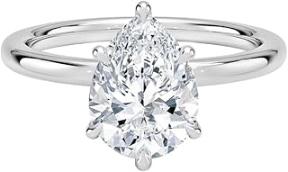2 Ct IGI Certified Lab Grown Diamond Ring 10K 14K 18K Solid Gold Secret Halo 2mm Lab Grown Diamond Engagement Ring (E-F Color, VVS2 Clarity)