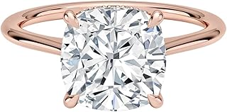 3 CT Engagement Rings for Women | Hidden Halo Wedding Bridal Rings Sets | IGI Certified Lab Grown Diamond Cushion Cut VVS1-2 10K/14K/18K Solid Rose/White/Yellow Gold | Anniversary Propose Gift For Her (E-F Color)