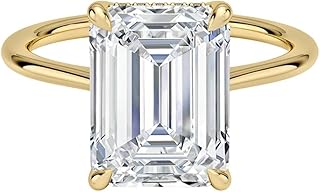 4 CT Engagement Rings for Women | Solitaire Wedding Bridal Rings Sets | IGI Certified Lab Grown Diamond Emerald Cut VVS1-2 10K/14K/18K Solid Rose/White/Yellow Gold | Anniversary Propose Ring For Her (E-F Color)