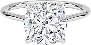 3-5 CT Engagement Rings for Women | Hidden Halo Wedding Bridal Rings Sets | IGI Certified Lab Grown Diamond Cushion Cut VVS1-2 10K/14K/18K Solid Rose/White/Yellow Gold | Anniversary Christmas Gift For Women (E-F Color)