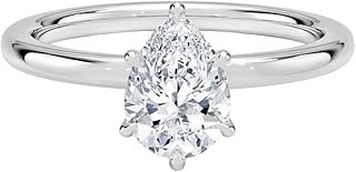 1 Ct IGI Certified Lab Grown Diamond Ring 10K 14K 18K Solid Gold Secret Halo 2mm Lab Grown Diamond Engagement Ring Christmas gift for Women (E-F Color, VVS2 Clarity)