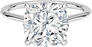 4 CT Engagement Rings for Women | Hidden Halo Wedding Bridal Rings Sets | IGI Certified Lab Grown Diamond Cushion Cut VVS1-2 10K/14K/18K Solid Rose/White/Yellow Gold | Anniversary Propose Gift For Women (E-F Color)