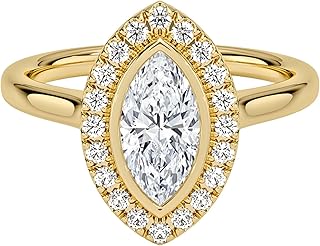 0.50–5.00 Carat Marquise Cut IGI Certified Lab Grown Diamond Engagement Ring, Asscher Cut Halo Design, E–F Color VVS2 Clarity, 10K 14K 18K Solid Gold, Luxury Statement Ring for Women