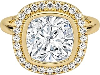 0.50–5.00 Carat Cushion Cut IGI Certified Lab Grown Diamond Engagement Ring, Asscher Cut Halo Design, E–F Color VVS2 Clarity, 10K 14K 18K Solid Gold, Luxury Statement Ring for Women
