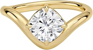 1-5 Carat IGI Certified Lab Grown Diamond Ring 10K 14K 18K Solid Gold Silhouette Solitaire Lab Grown Diamond Engagement Ring Christmas Gift For Women (Color:E-F, Clarity:VVS2