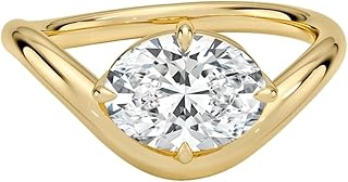 1-5 Carat IGI Certified Lab Grown Diamond Ring 10K 14K 18K Solid Gold Silhouette Solitaire Lab Grown Diamond Engagement Ring Christmas Gift For Women (Color:E-F, Clarity:VVS2