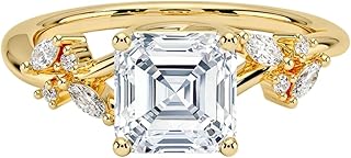 2 Ct IGI Certified Lab Grown Diamond Ring for Women 10K 14K 18K Solid Gold Nature Inspired Lab Grown Diamond Engagement Ring Christmas Gift For Her (Clarity:VVS2, Color:E-F)