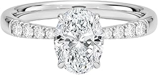 1-5 Carat Oval Cut Lab Grown Diamond Bella Hidden Halo | 10k/14k/18k Solid Gold Engagement Anniversary Wedding Band Ring For Women | Igi Certified E-F Color, Vvs2 Clarity