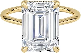 3-5 CT Engagement Rings for Women | Solitaire Wedding Bridal Rings Sets | IGI Certified Lab Grown Diamond Emerald Cut VVS1-2 10K/14K/18K Solid Rose/White/Yellow Gold | Anniversary Promise Ring for Women (E-F Color)