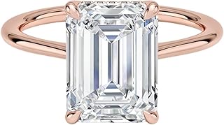 2-4 CT Engagement Rings for Women | Solitaire Wedding Bridal Rings Sets | IGI Certified Lab Grown Diamond Emerald Cut VVS1-2 10K/14K/18K Solid Rose/White/Yellow Gold | Anniversary Promise Gift for Her (E-F Color)