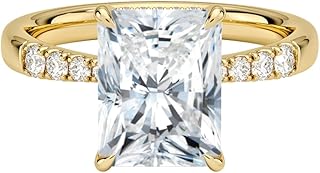 1-5 Carat Radiant Cut Lab Grown Diamond Bella Hidden Halo | 10k/14k/18k Solid Gold Engagement Anniversary Wedding Band Ring For Women | Igi Certified E-F Color, Vvs2 Clarity