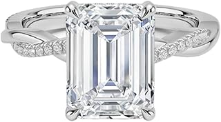 1–5 Carat Lab Grown Diamond Ring VVS2 10K 14K 18K Solid Gold & 925 Sterling Silver Engagement Ring Petite Twisted Vine Wedding Bridal Anniversary Christmas Gift for Women(IGI Certified)