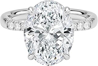 4 Carat Lab Grown Diamond Bella Hidden Halo | 10k/14k/18k Solid Gold Engagement Anniversary Wedding Band Ring For Women | Igi Certified E-F Color, Vvs2 Clarity