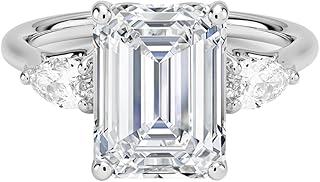 3 Ct IGI Certified Lab Grown Diamond Ring for Women 10K 14K 18K Solid Gold Trellis Three Stone Pear Lab Grown Diamond Engagement Ring Christmas Gift For Her (Clarity:VVS2, Color:E-F)
