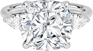 5 Ct IGI Certified Lab Grown Diamond Ring for Women 10K 14K 18K Solid Gold Trellis Three Stone Pear Lab Grown Diamond Engagement Ring Christmas Gift For Her (Clarity:VVS2, Color:E-F)