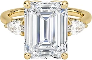 1-5 Ct IGI Certified Lab Grown Diamond Ring for Women, 10K 14K 18K Solid Gold Trellis Three Stone Pear Lab Grown Diamond Engagement Ring Christmas Gift For Women (Color:E-F, Clarity:VVS2)