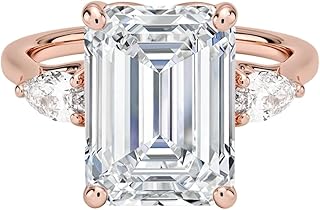 5 Ct IGI Certified Lab Grown Diamond Ring for Women 10K 14K 18K Solid Gold Trellis Three Stone Pear Lab Grown Diamond Engagement Ring Christmas Gift For Her (Clarity:VVS2, Color:E-F)
