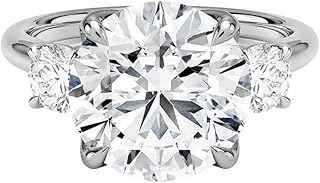 1-5 Carat Round Cut Lab Grown Diamond Elodie Perfect Fit Three Stone | 10k/14k/18k Solid Gold Engagement Anniversary Wedding Band Ring For Women | Igi Certified E-F Color, Vvs2 Clarity