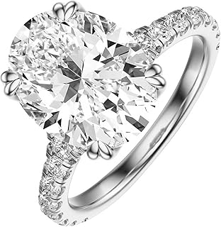 DEWBERRY 2.50 CT IGI Certified Lab Grown Diamond Oval Cut Solitaire Engagement Ring for Womens | Side Accent Diamond Ring | Solid 14K White Gold Anniversary Ring (F-G Color VS Clarity)_Size 9