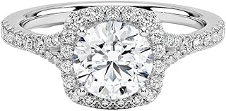 1-3 CT Round Cut IGI Certified Lab Grown Diamond Ring 10K 14K 18K Solid Gold Halo Half Coverage Lab Grown Diamond Engagement Ring Christmas gift for Women (E-F Color, VVS2 Clarity)