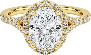1-3 CT Oval Cut IGI Certified Lab Grown Diamond Ring 10K 14K 18K Solid Gold Halo Half Coverage Lab Grown Diamond Engagement Ring Christmas gift for Women (E-F Color, VVS2 Clarity)
