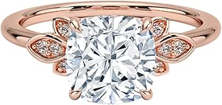 1-5 Carat Cushion IGI Certified Lab Grown Diamond Ring With VVS1-2 E-F Colour Clarity, Fiore Engagement Ring, 10K 14K 18K Solid Gold, A Gift for Her.