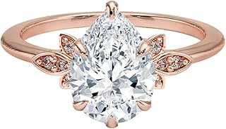1-5 Carat IGI Certified Lab Grown Diamond Ring With VVS1-2 E-F Colour Clarity, Fiore Engagement Ring 10K 14K 18K Solid Gold, A Gift for Her.