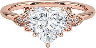 1-5 Carat Heart IGI Certified Lab Grown Diamond Ring With VVS1-2 E-F Colour Clarity, Fiore Engagement Ring, 10K 14K 18K Solid Gold, A Gift for Her.