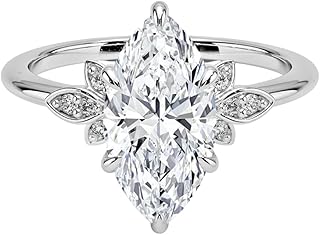 1-5 Carat Marquise IGI Certified Lab Grown Diamond Ring With VVS1-2 E-F Colour Clarity, Fiore Engagement Ring, 10K 14K 18K Solid Gold, A Gift for Her.