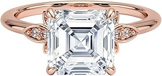 1-5 Carat Asscher IGI Certified Lab Grown Diamond Ring With VVS1-2 E-F Colour Clarity, Fiore Engagement Ring, 10K 14K 18K Solid Gold, A Gift for Her.