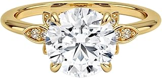 1-5 Carat Round IGI Certified Lab Grown Diamond Ring With VVS1-2 E-F Colour Clarity, Fiore Engagement Ring, 10K 14K 18K Solid Gold, A Gift for Her.