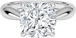 4 Ct IGI Certified Lab Grown Diamond Ring 10K 14K 18K Solid Gold Thea Tapered Solitaire Lab Grown Diamond Engagement Ring (E-F Color, VVS2 Clarity)