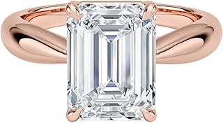 3 Ct IGI Certified Lab Grown Diamond Ring 10K 14K 18K Solid Gold Thea Tapered Solitaire Lab Grown Diamond Engagement Ring (E-F Color, VVS2 Clarity)