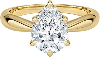 2 Ct IGI Certified Lab Grown Diamond Ring 10K 14K 18K Solid Gold Thea Tapered Solitaire Lab Grown Diamond Engagement Ring (E-F Color, VVS2 Clarity)