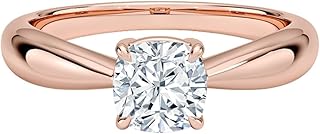 1 Ct IGI Certified Lab Grown Diamond Ring 10K 14K 18K Solid Gold Thea Tapered Solitaire Lab Grown Diamond Engagement Ring (E-F Color, VVS2 Clarity)