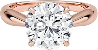3 Ct IGI Certified Lab Grown Diamond Ring 10K 14K 18K Solid Gold Thea Tapered Solitaire Lab Grown Diamond Engagement Ring (E-F Color, VVS2 Clarity)